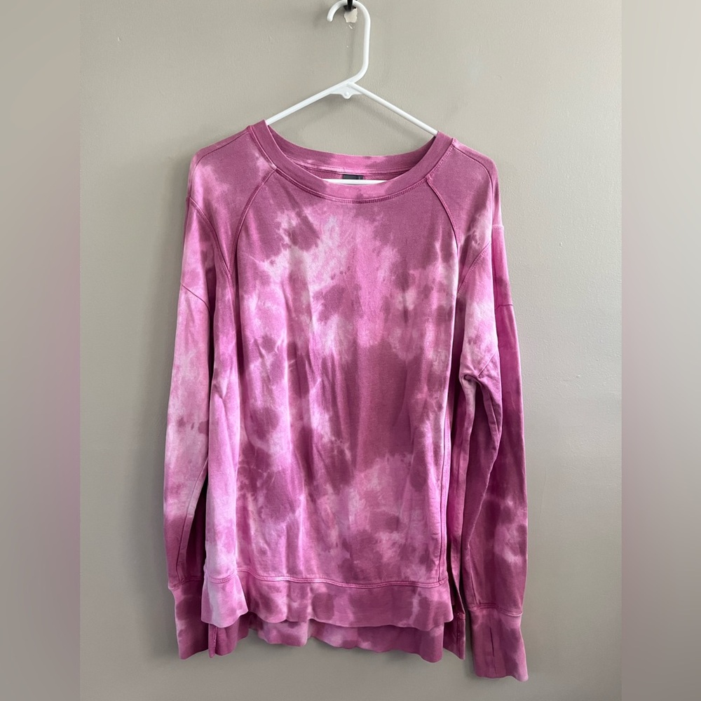 Sweaty Betty London Crewneck Sweatshirt‎ Pink Tie Dye Active Soft Oversized